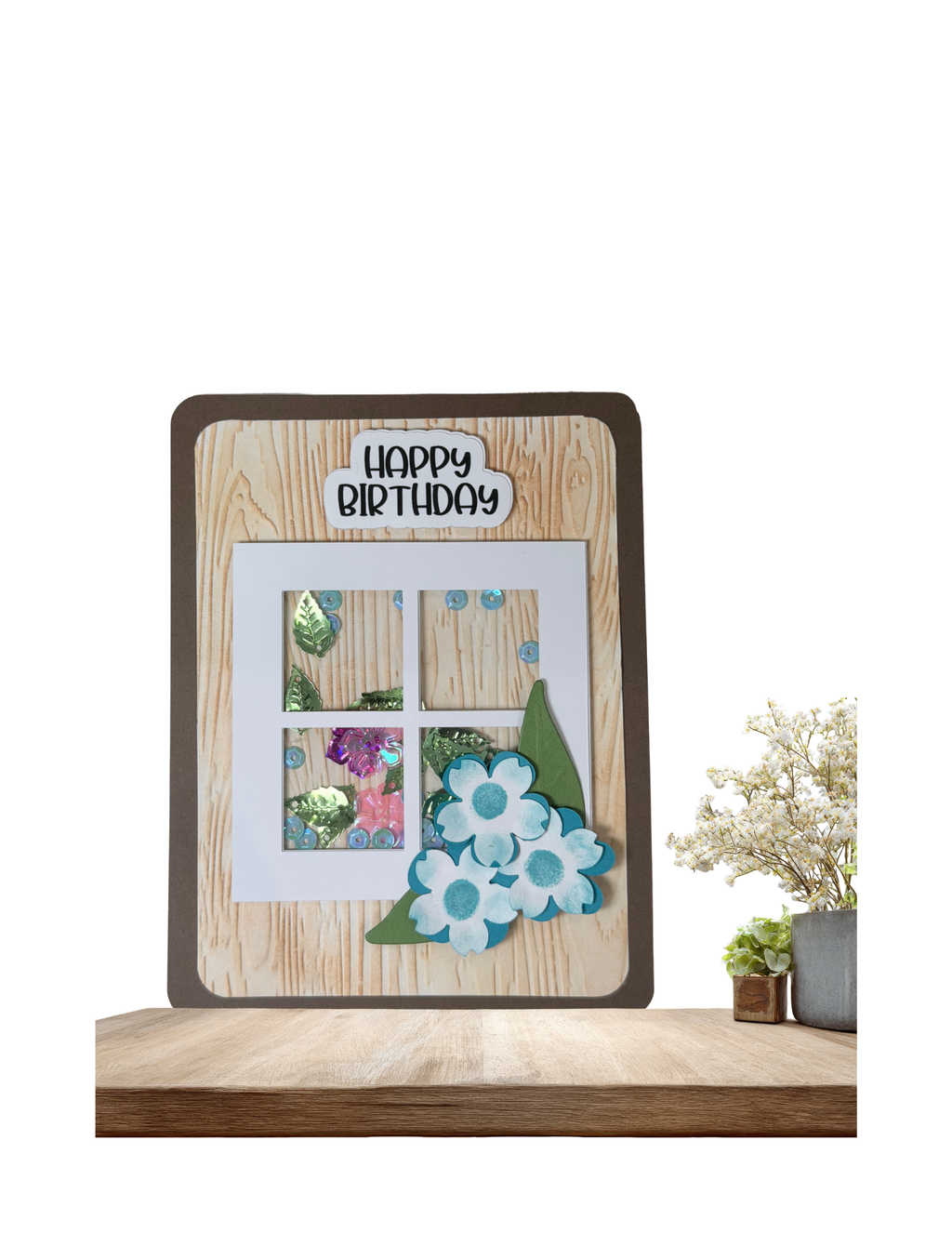 Window Birthday Greeting Card