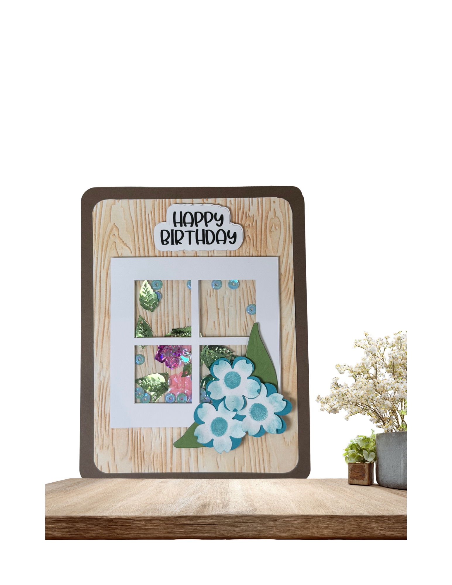 Window Birthday Greeting Card