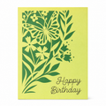 Green Green Floral Happy Birthday Card