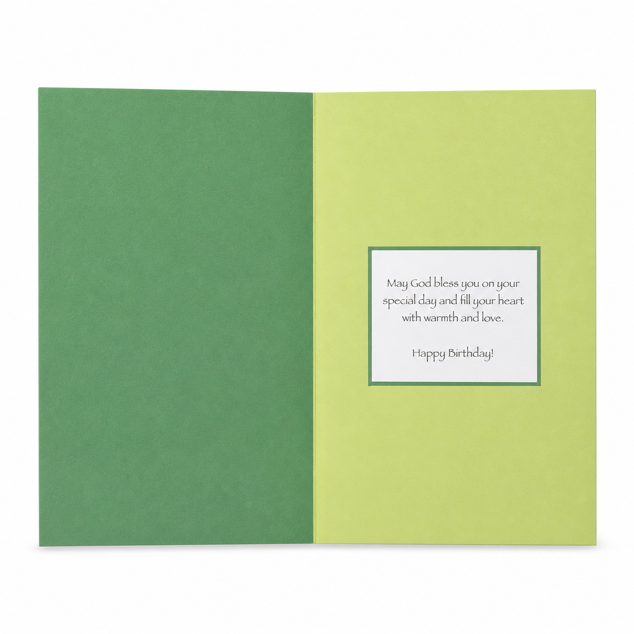 Green Green Floral Happy Birthday Card