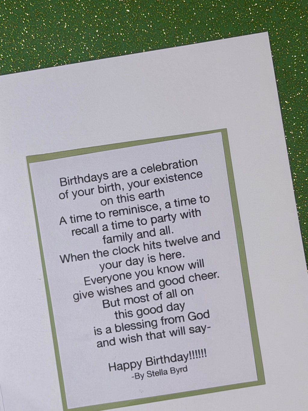 Green and Pink Birthday Card