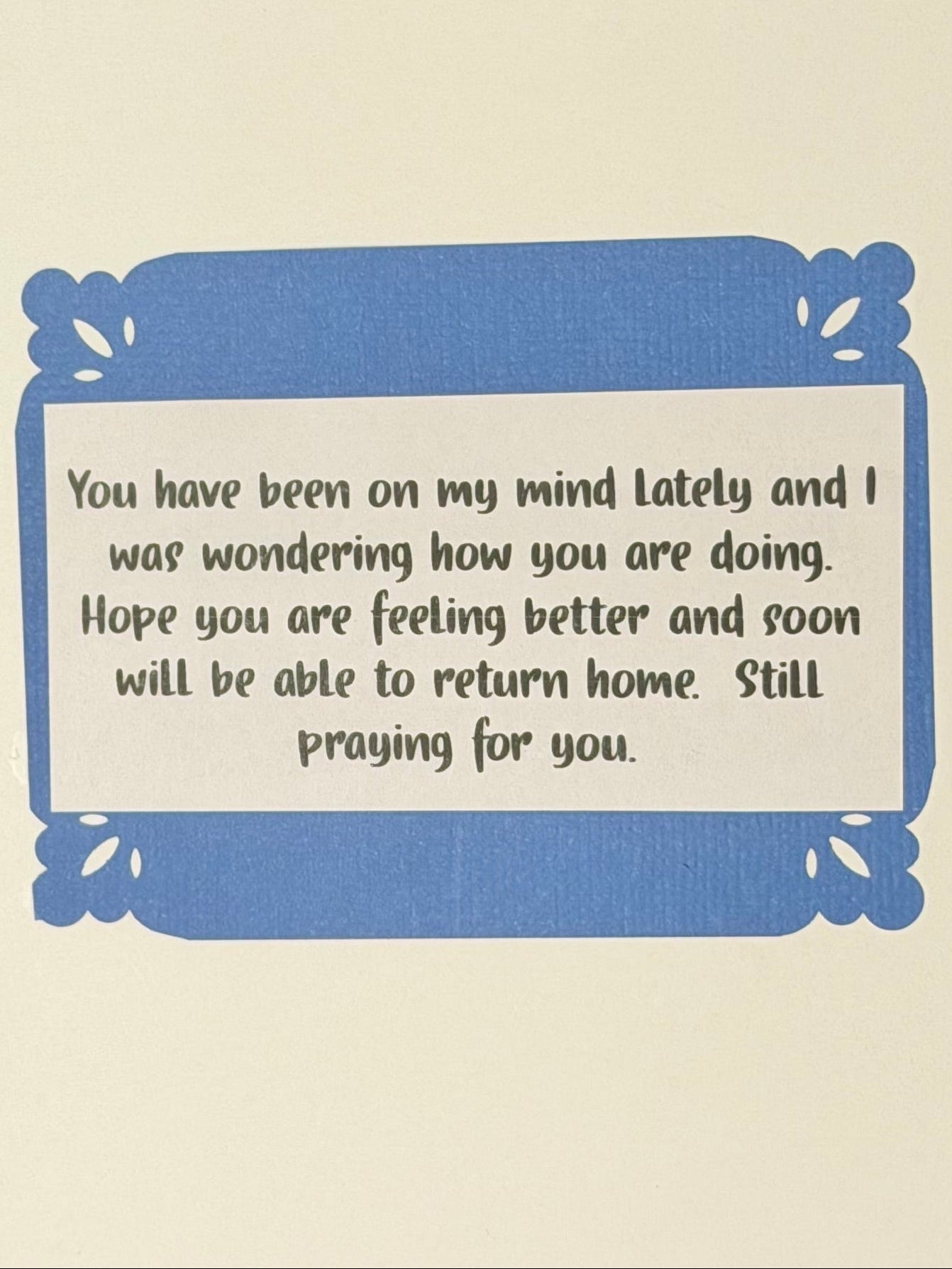 Blue Get Well Soon Card