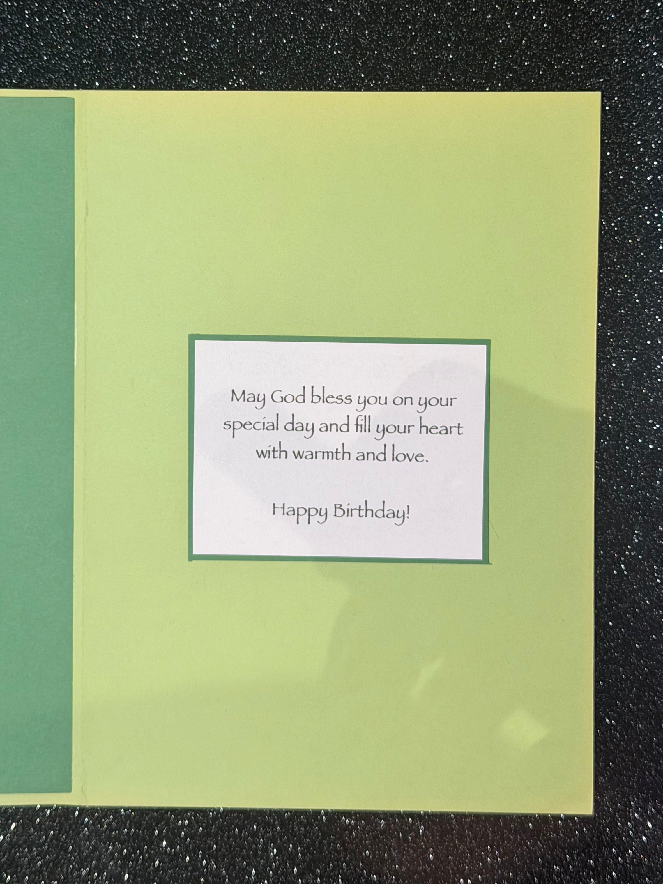 Green Green Floral Happy Birthday Card