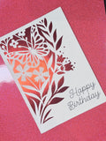 Red Floral Happy Birthday Card